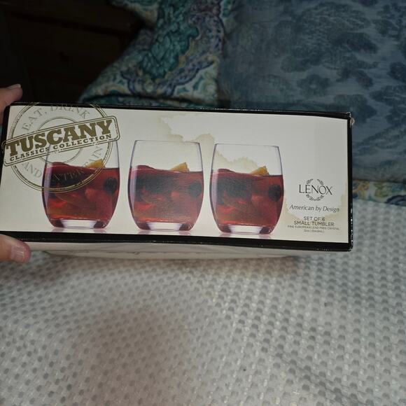 LENOX SET OF 6 GLASS TUMBLERS TUSCANY CLASSIC COLLECTION - Picture 1 of 7